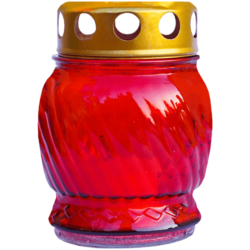 Candelă sticlă roșie 230 CS1039, 20 buc/set, timp de ardere 6-8 ore